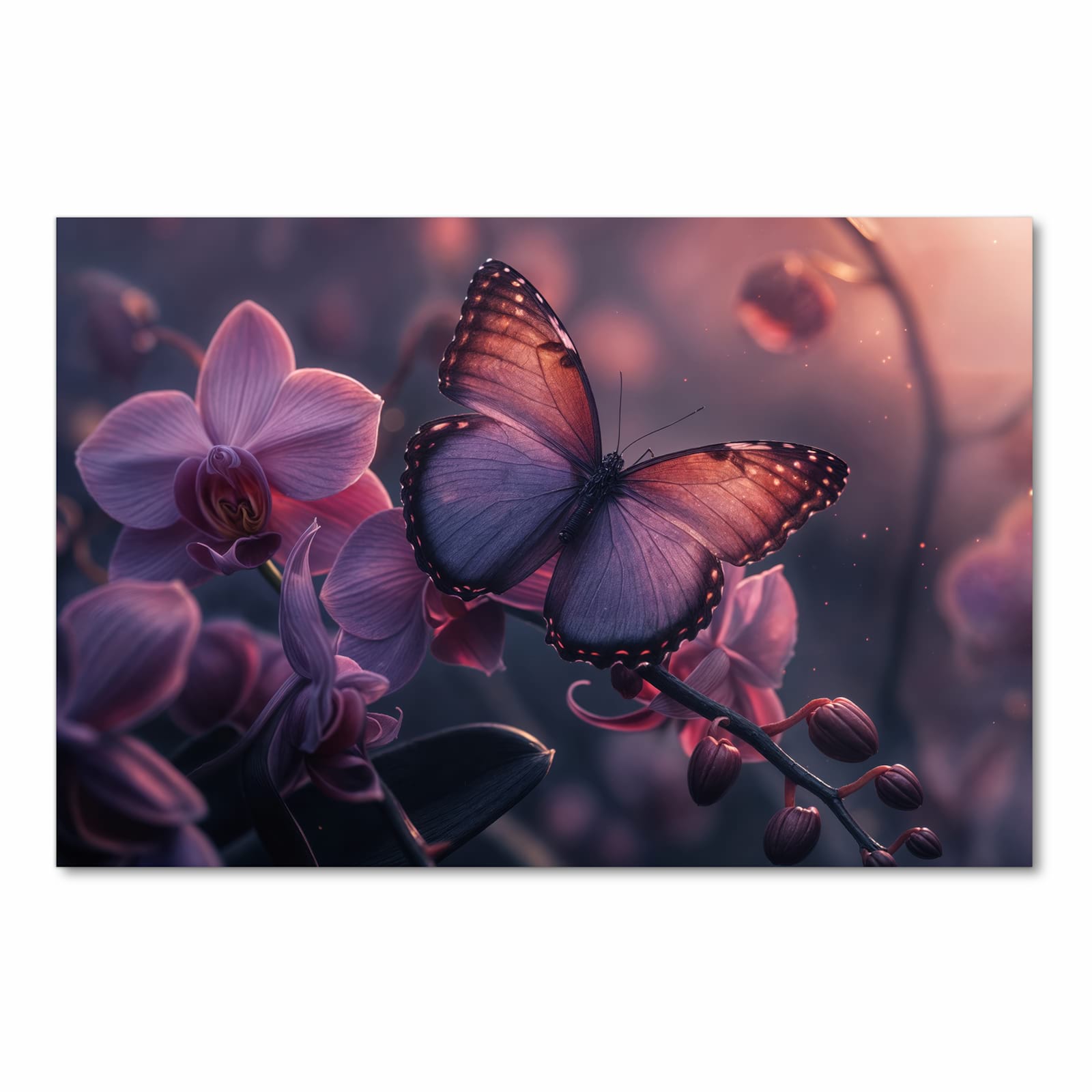 Rutschhemmender waschbarer Küchenläufer mit Motiv Schmetterling Blüte in Frontansicht