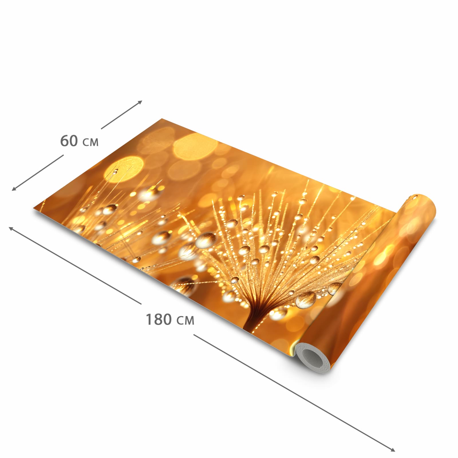 Rutschfester Küchenläufer mit Motiv Löwenzahn Tropfen in der Grösse 60x240 cm