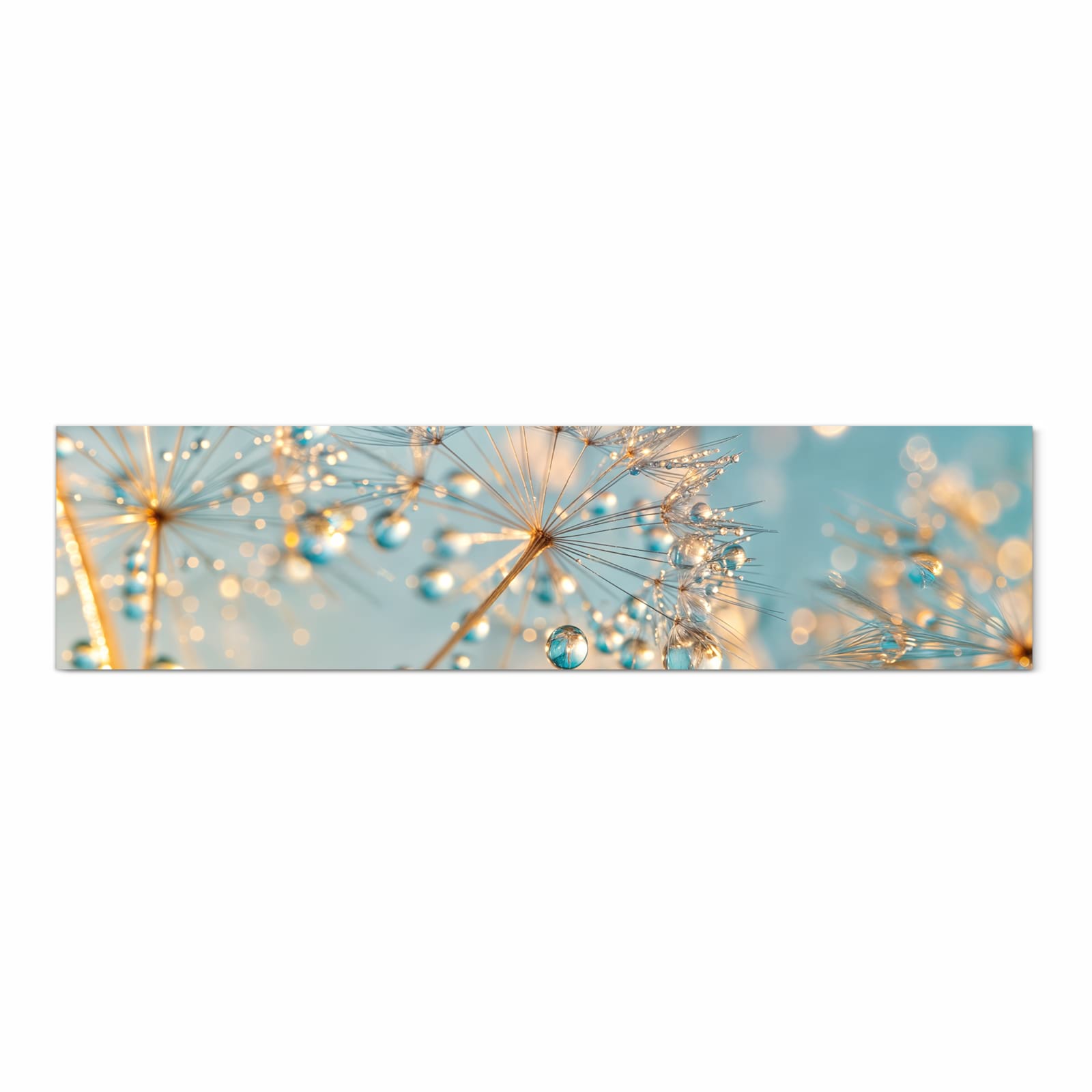 Hygienischer rutschfester Küchenläufer mit Motiv Pusteblume Wassertropfen in Frontansicht