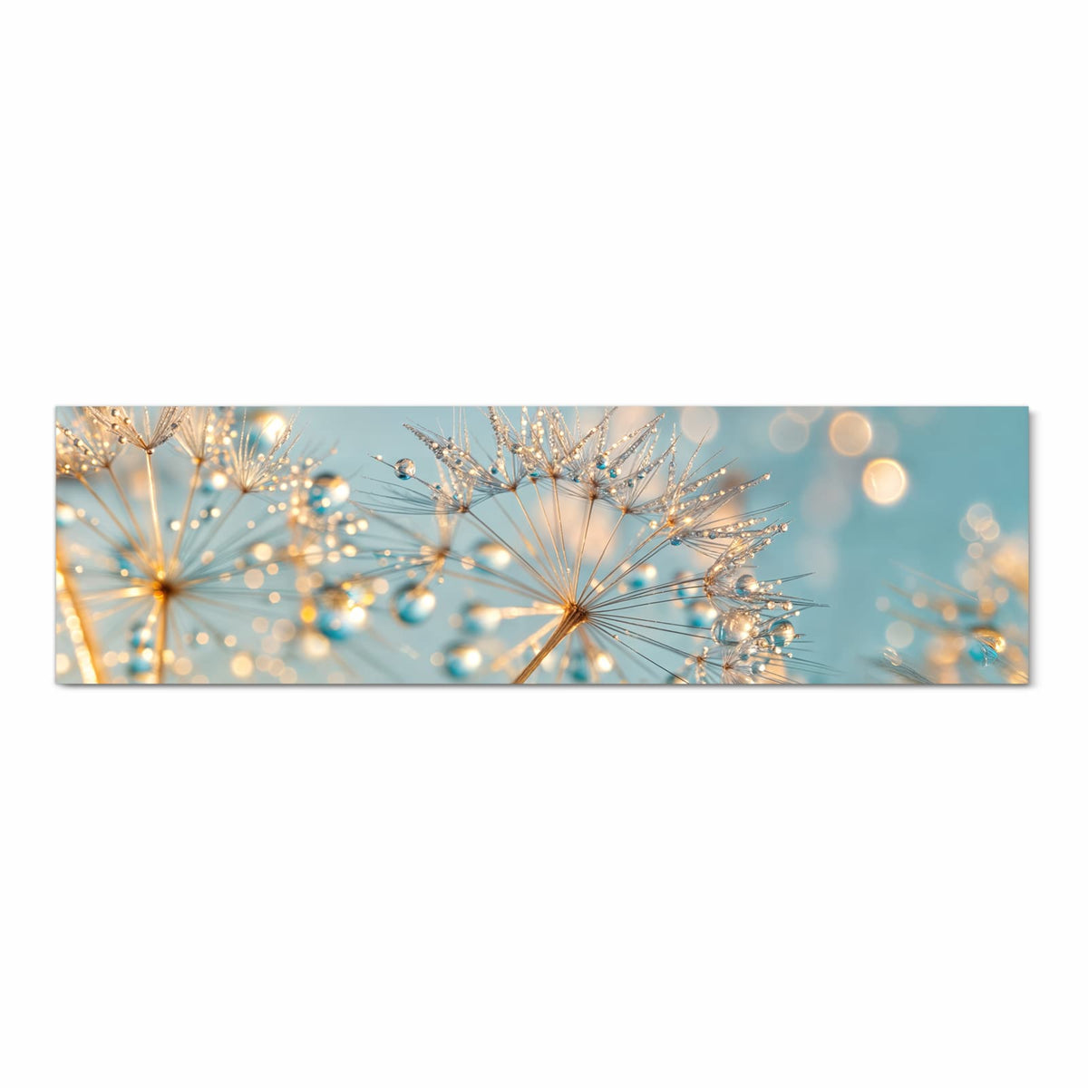 Feuchtigkeitsresistenter Küchenläufer mit Motiv Pusteblume Wassertropfen in Frontansicht