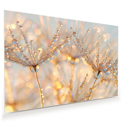 Wandbild mit dem Motiv Glitzernde Tautropfen