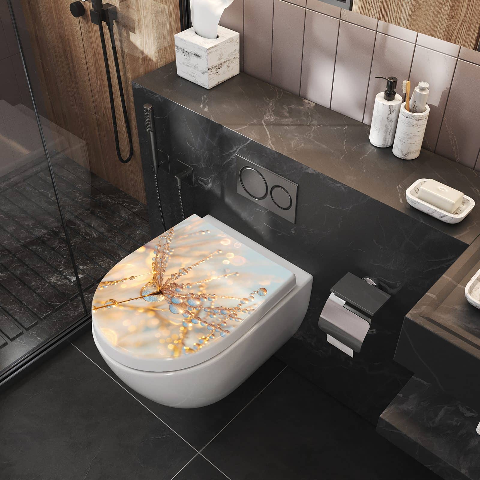 WC-Sitz mit Absenkautomatik Tautropfen Panorama