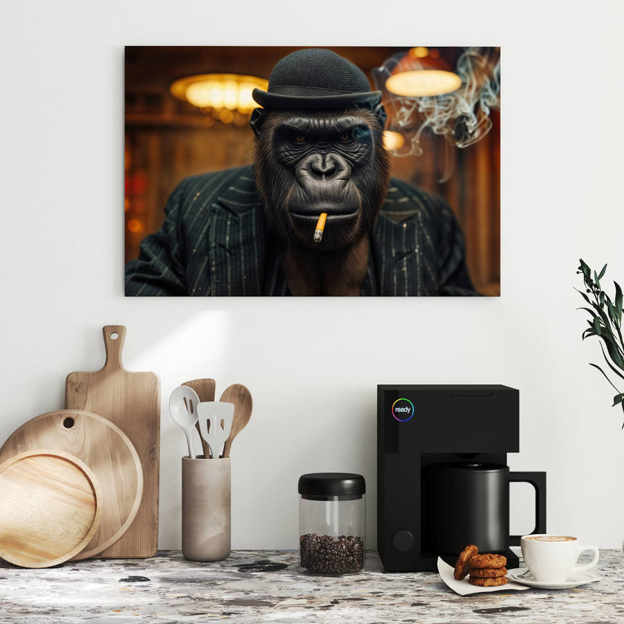 Maße Metall Magnettafel - Gorilla im Anzug