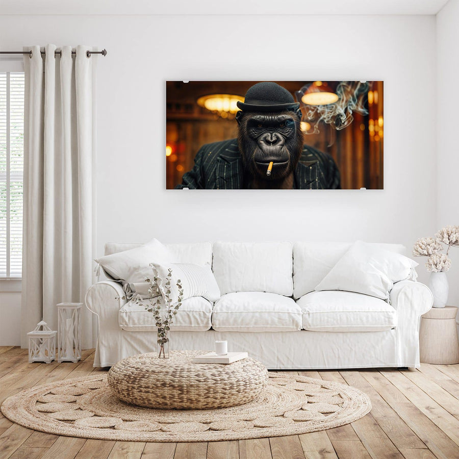 Maße Wandbild - Gorilla im Anzug - Querformat
