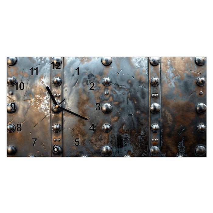Wanduhr Metallstruktur aus Glas – Querformat 60 × 30 cm mit Ziffernblatt Modern