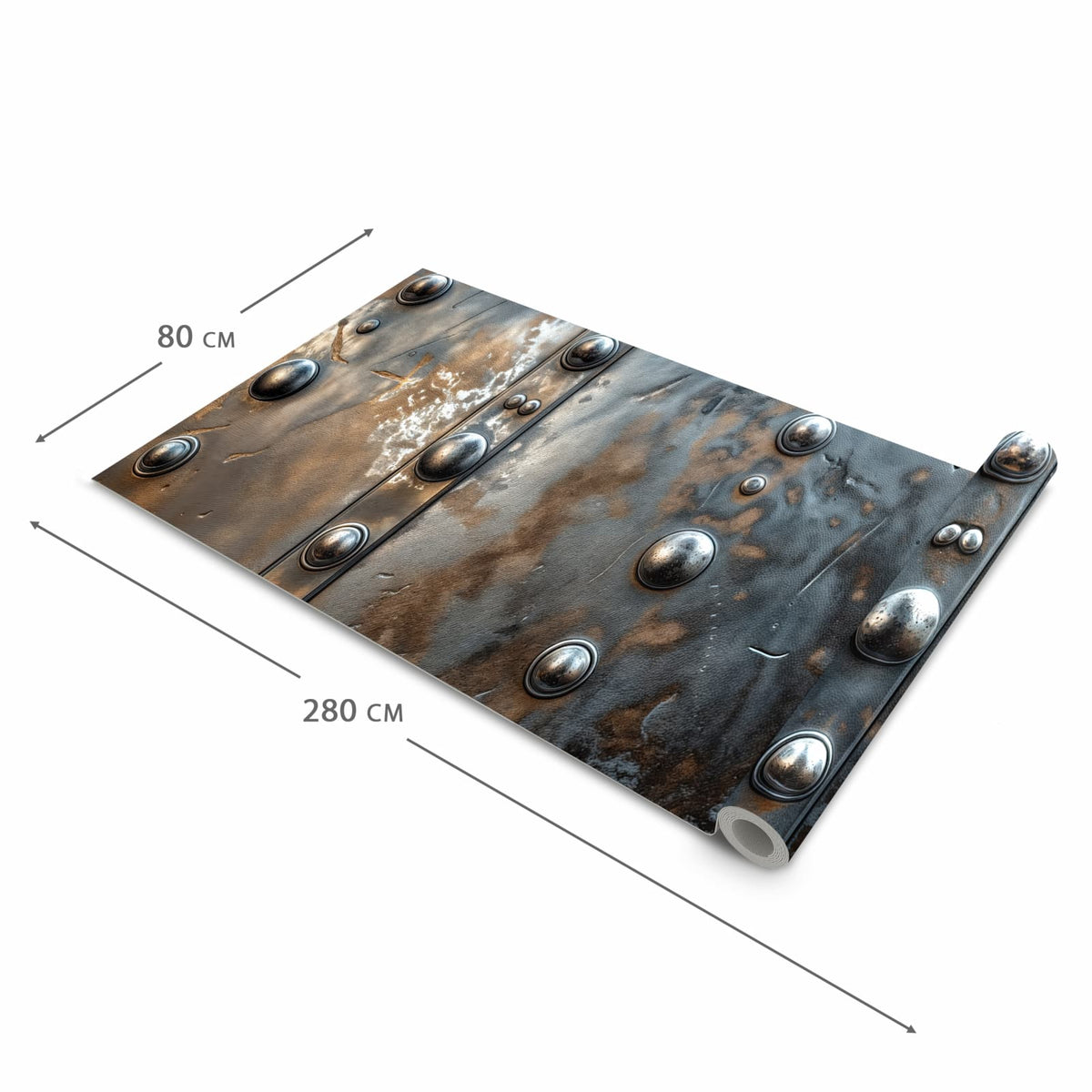 Bodenläufer mit Motiv Metallstruktur in der Grösse 60x150 cm für sichere Aufbewahrung