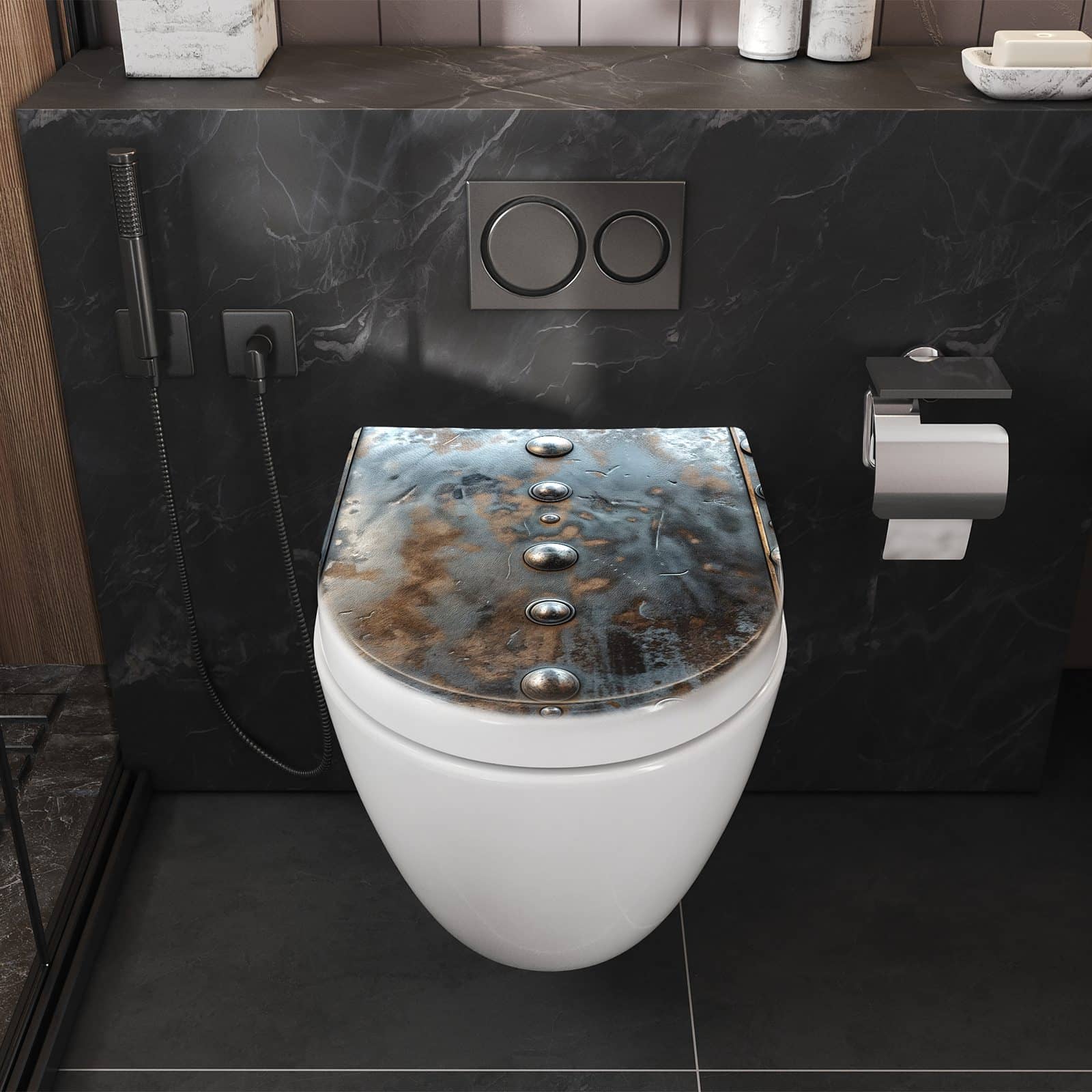 WC-Sitz mit Absenkautomatik Metallstruktur