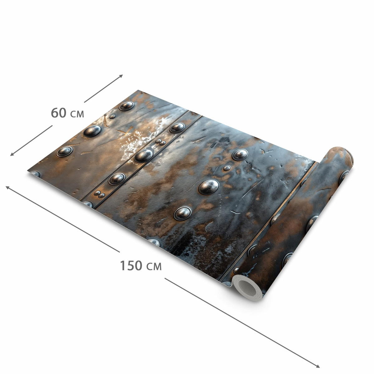 Langlebiger Läufer Eingangsbereich mit Motiv Metallstruktur in der Grösse 60x150 cm