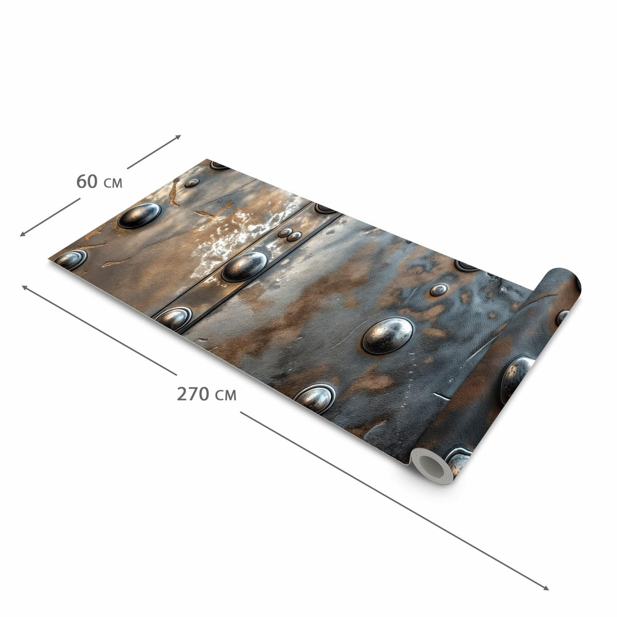 Bodenschonender rutschfester Küchenteppich mit Motiv Metallstruktur in der Grösse 60x150 cm