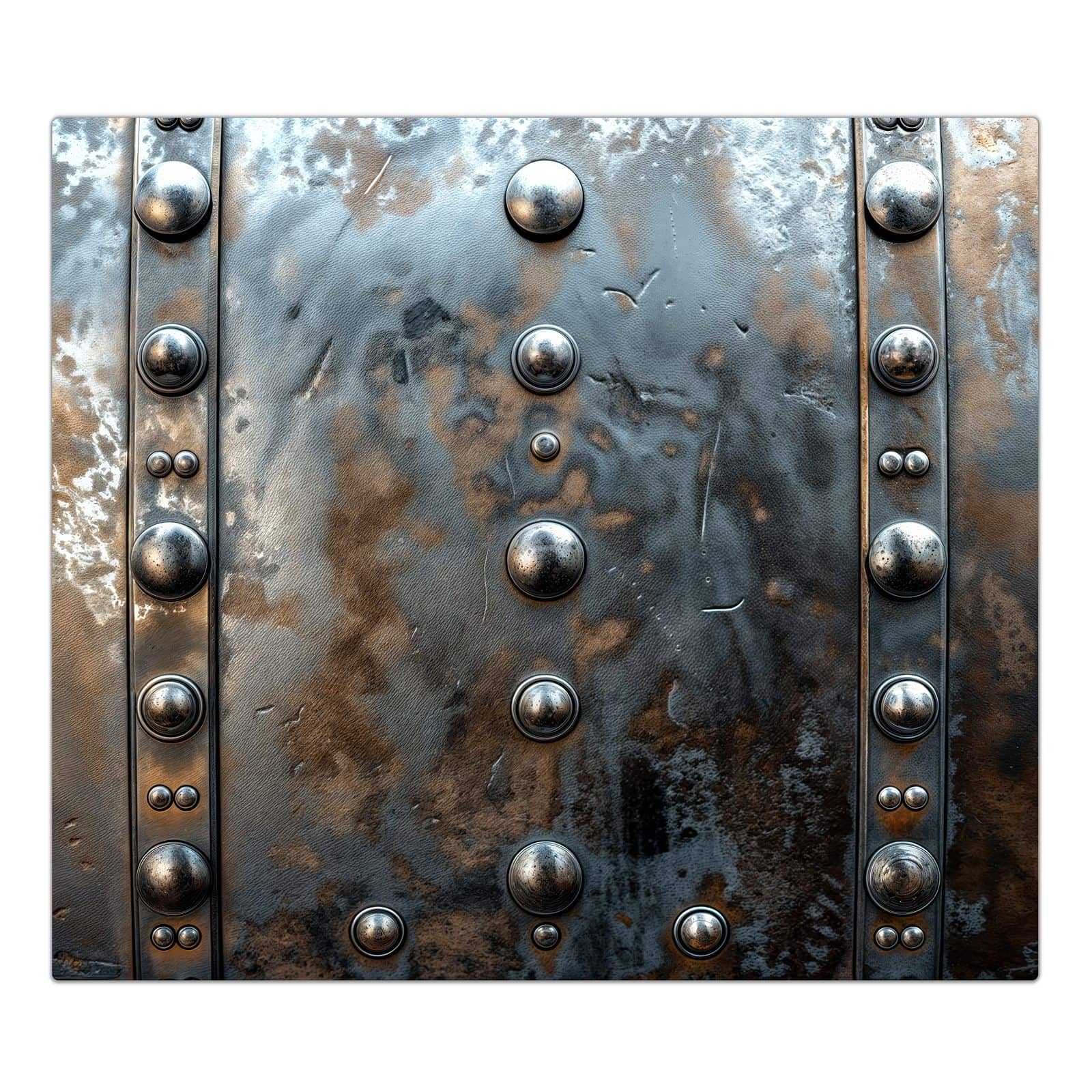1-teilige Herdabdeckplatte mit Metallstruktur-Motiv in der Frontansicht