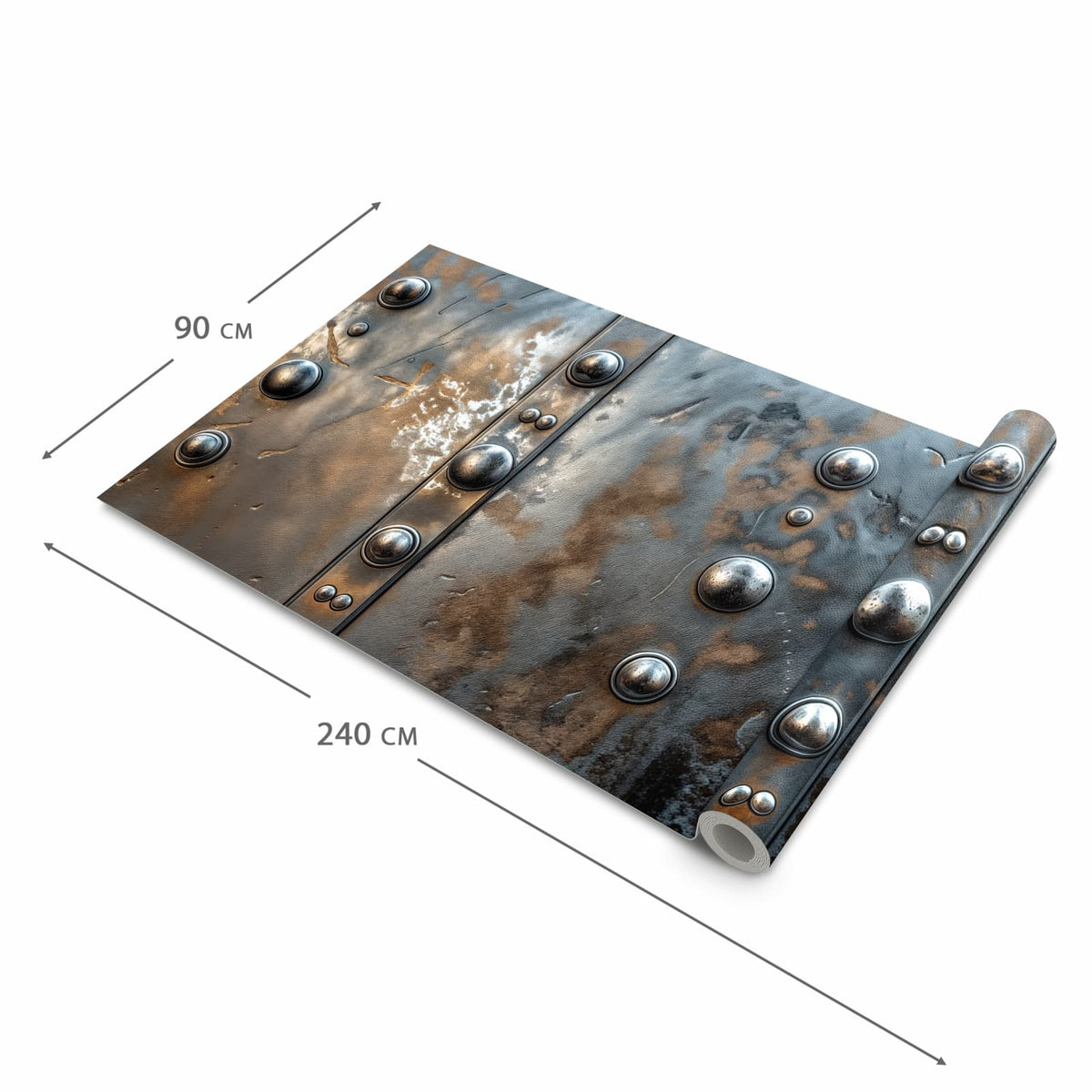 Abriebfester Küchenteppich mit Motiv Metallstruktur in der Grösse 60x150 cm