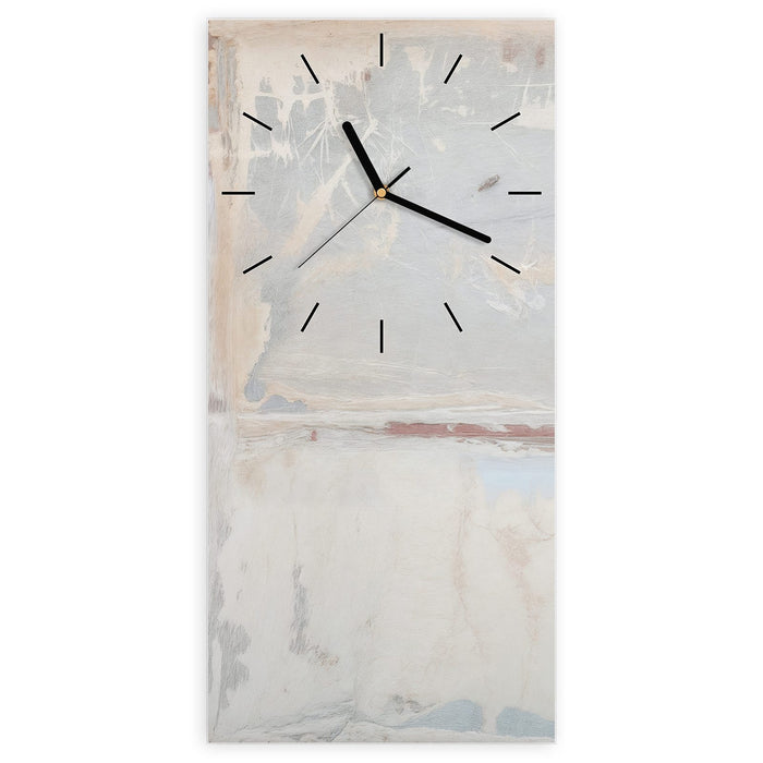Wanduhr Zarte Strukturen aus Glas – Hochformat 30 × 60 cm mit Ziffernblatt Linie