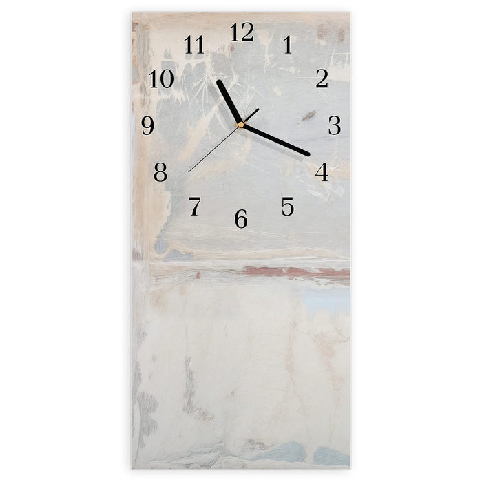 Wanduhr Zarte Strukturen aus Glas – Hochformat 30 × 60 cm mit Ziffernblatt Klassisch
