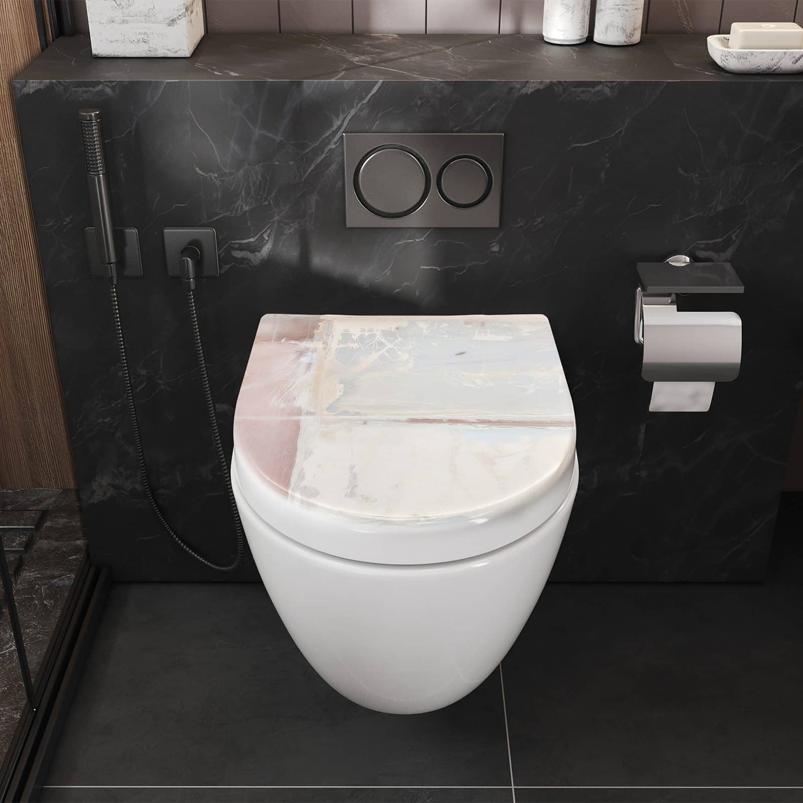 WC-Sitz mit Absenkautomatik Zarte Strukturen