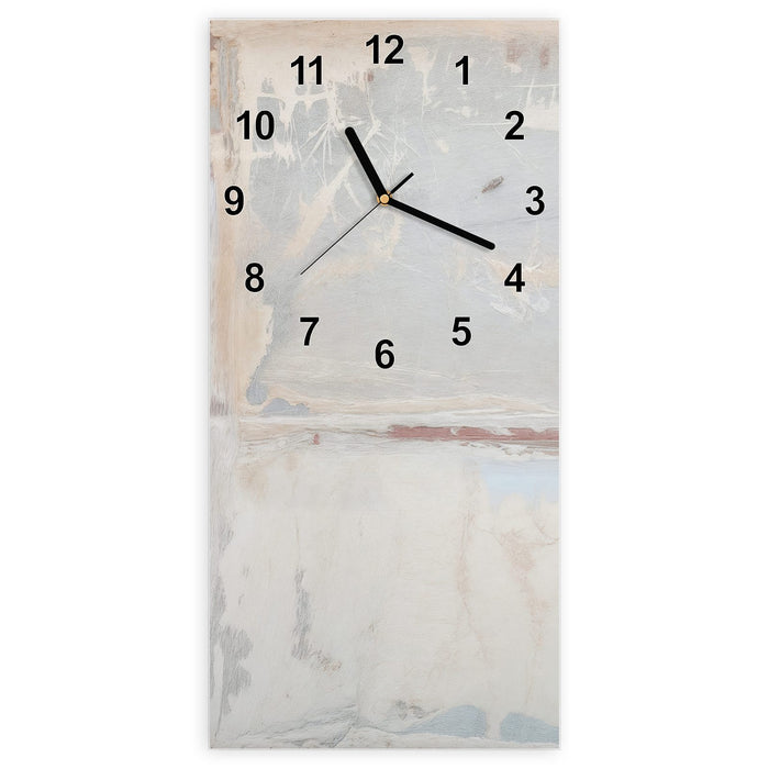 Wanduhr Zarte Strukturen aus Glas – Hochformat 30 × 60 cm mit Ziffernblatt Modern