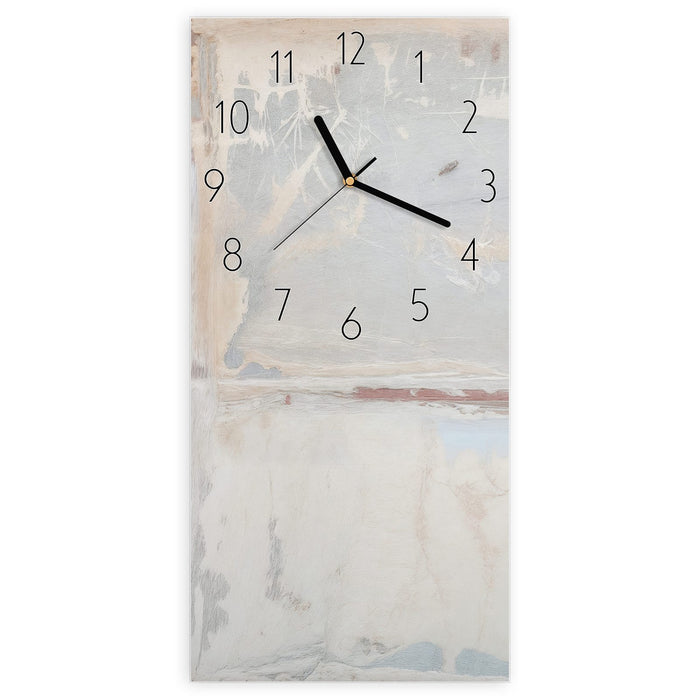 Wanduhr Zarte Strukturen aus Glas – Hochformat 30 × 60 cm mit Ziffernblatt Elegant