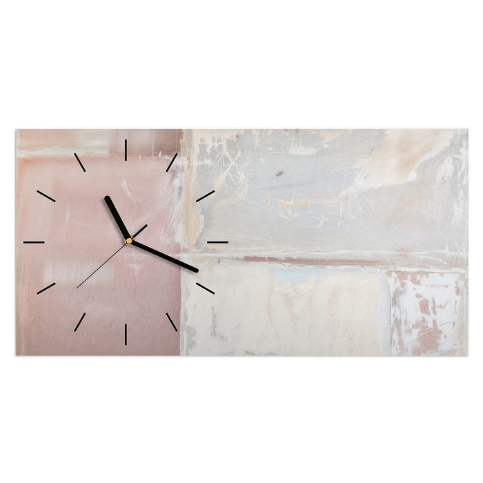 Wanduhr Zarte Strukturen aus Glas – Querformat 60 × 30 cm mit Ziffernblatt Linie