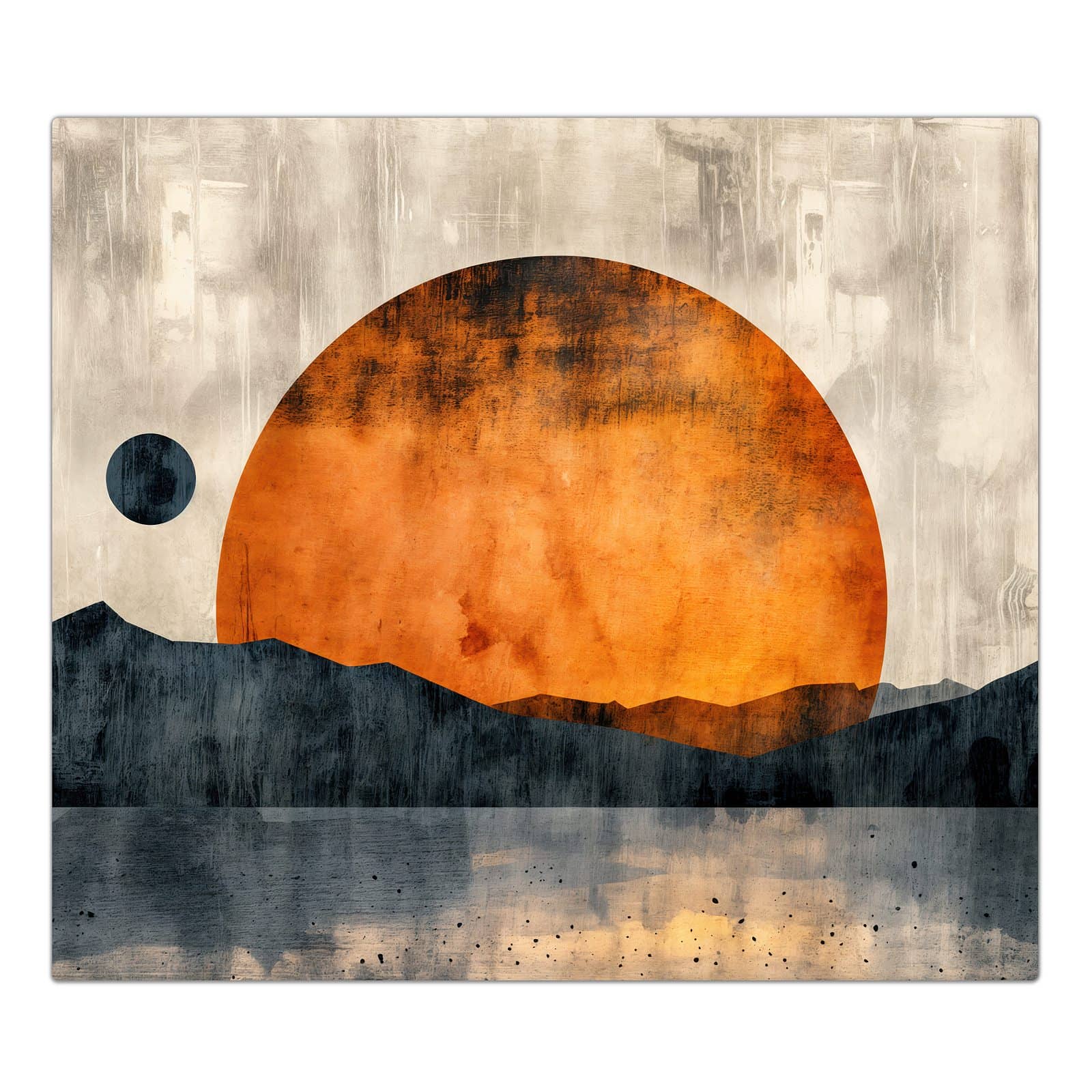 1-teilige Herdabdeckplatte aus Glas mit Sonnenuntergang Kunst-Motiv in der Frontansicht