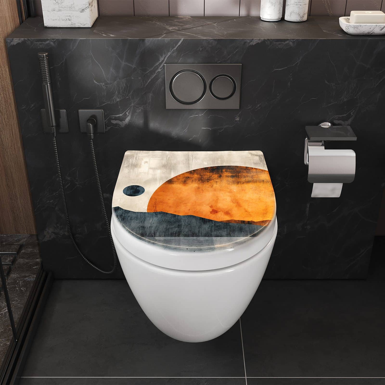 WC-Sitz mit Absenkautomatik Sonnenuntergang Kunst