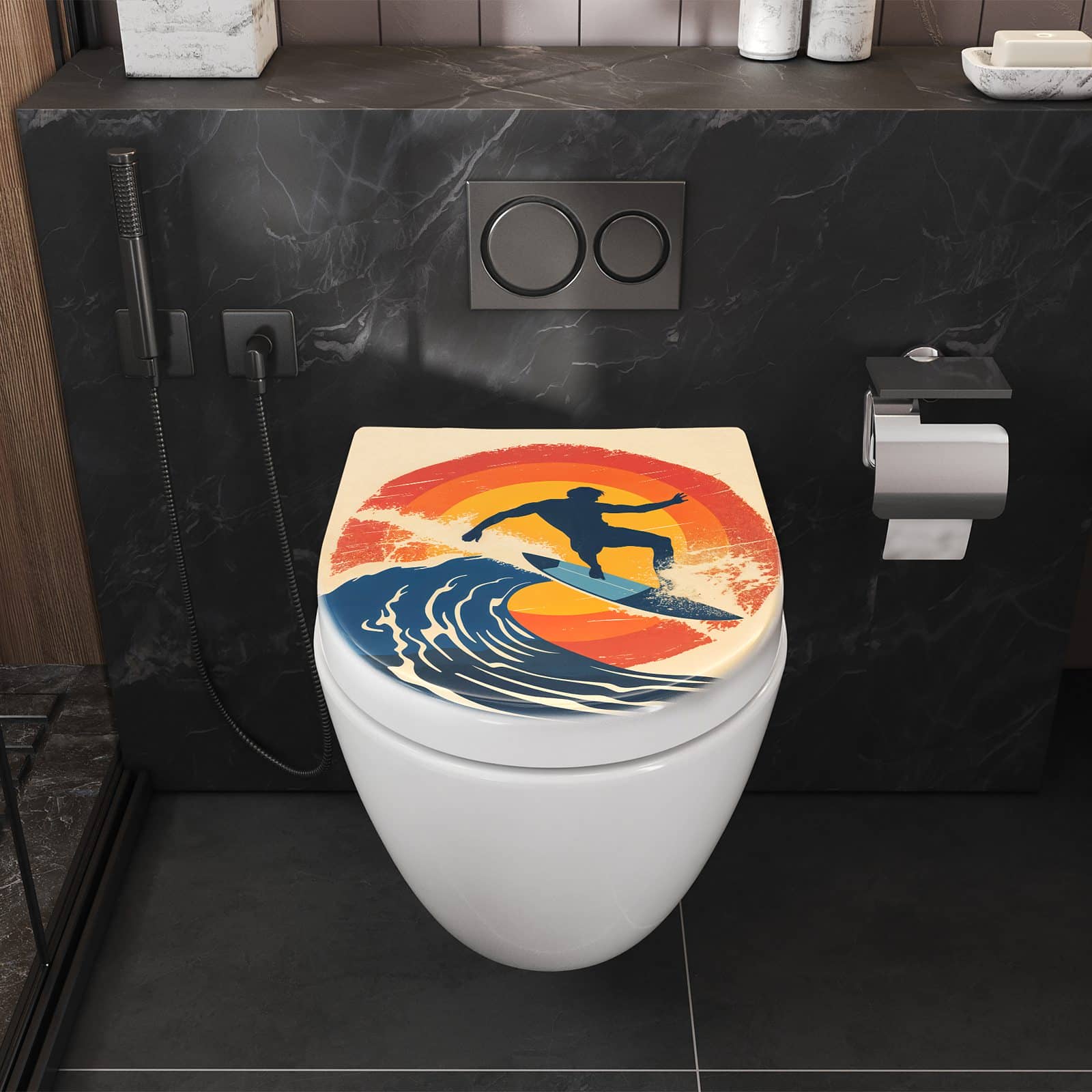 WC-Sitz mit Absenkautomatik Surferwelle