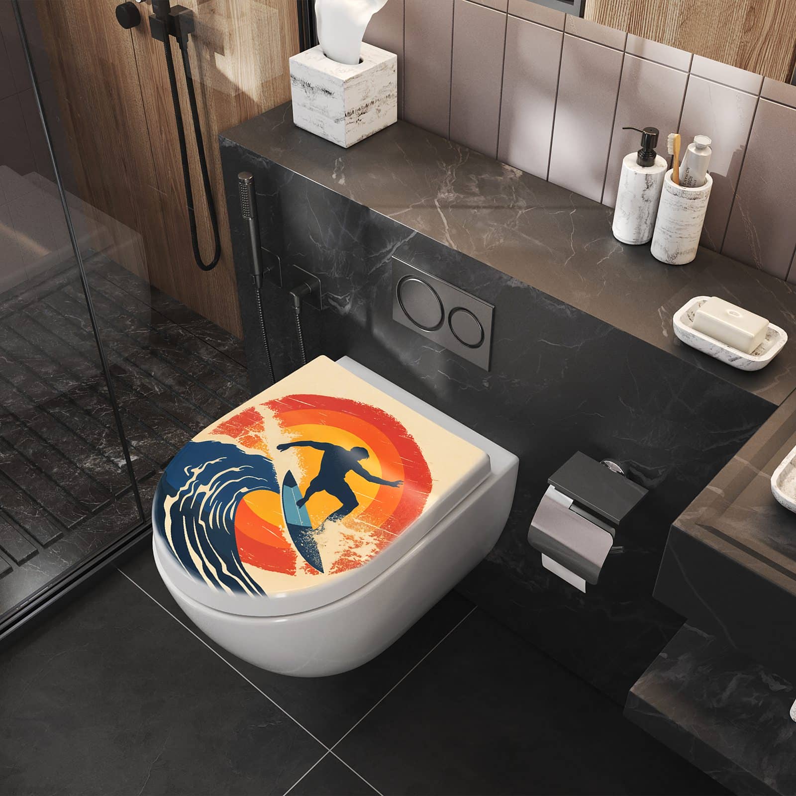 WC-Sitz mit Absenkautomatik Surferwelle