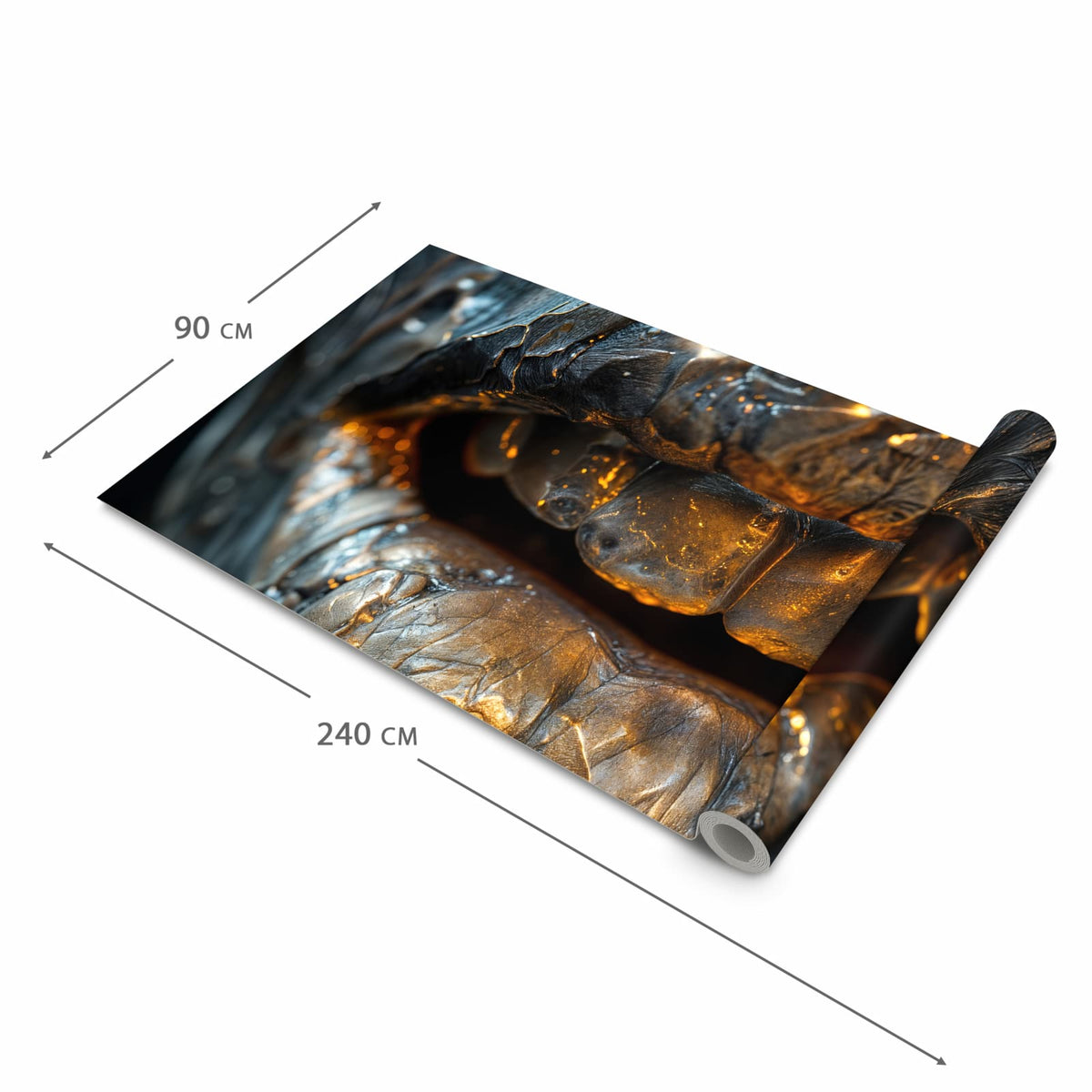 Rutschfester Küchenläufer mit Motiv Metallischer Mund in der Grösse 90x240 cm für Trittkomfort