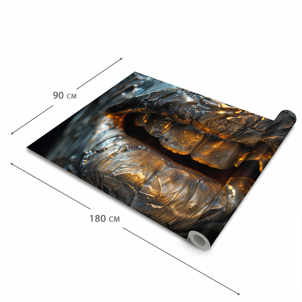 UV-beständiger rutschfester Küchenläufer mit Motiv Metallischer Mund in der Grösse 90x240 cm