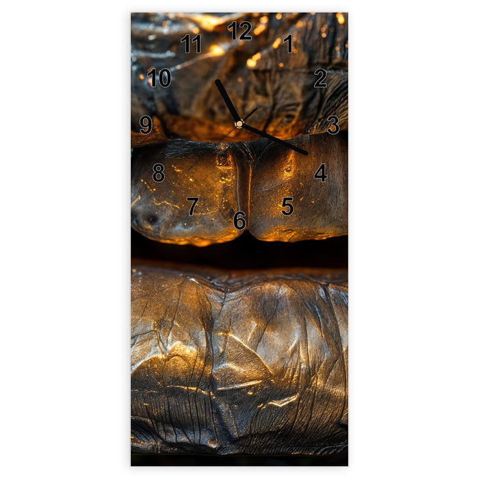 Wanduhr Metallischer Mund aus Glas – Hochformat 30 × 60 cm mit Ziffernblatt Modern