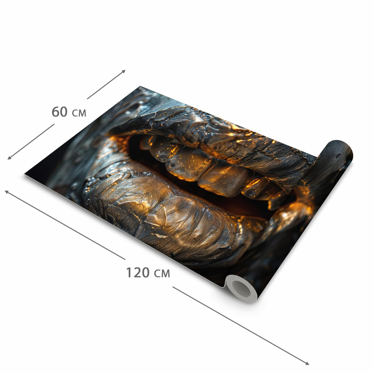 Rutschfester Küchenteppich mit Motiv Metallischer Mund in der Größe 90x240 cm