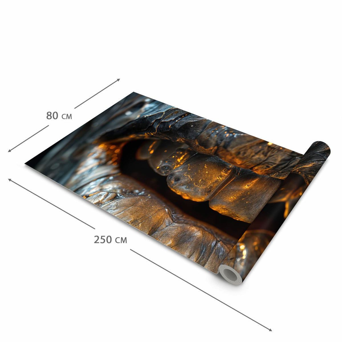Zeitsparender Küchenläufer mit Motiv Metallischer Mund in der Grösse 90x240 cm