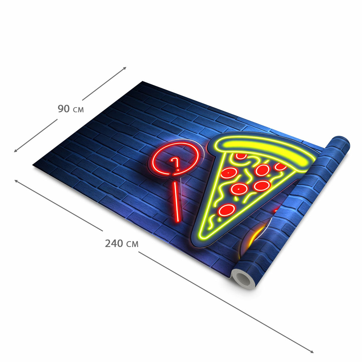 Langlebiger Küchenläufer mit Motiv Pizzalieferservice in der Grösse 90x240 cm