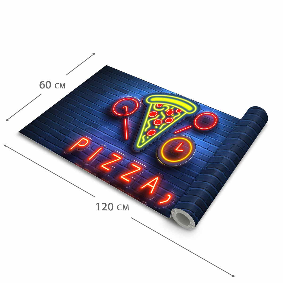 Schmutzabweisender Läufer Eingangsbereich mit Motiv Pizzalieferservice in der Grösse 90x240 cm