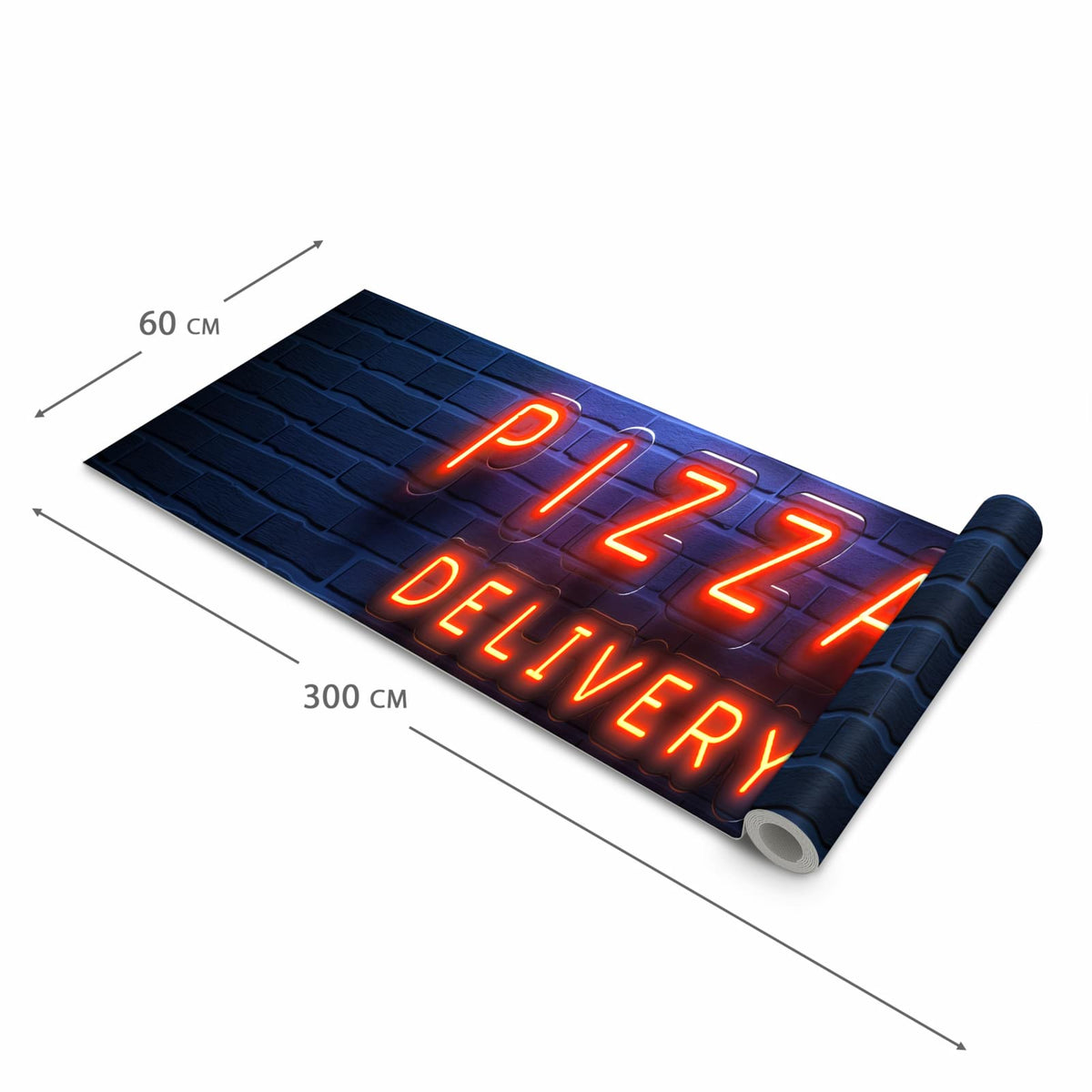 Komfortabler Teppich für Esszimmer mit Motiv Pizzalieferservice in der Größe 90x240 cm