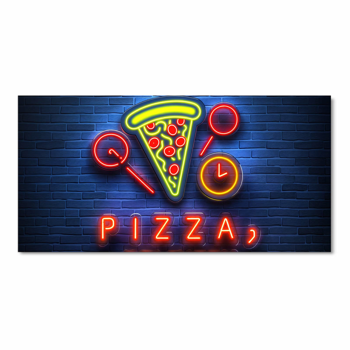 Waschbarer Küchenläufer mit Motiv Pizzalieferservice in Frontansicht für angenehme Haptik