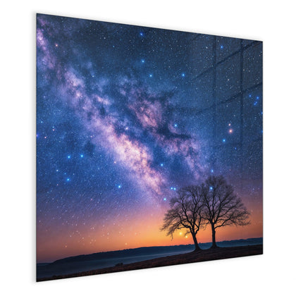 Magnettafel mit dem Motiv Baum und Milchstraße