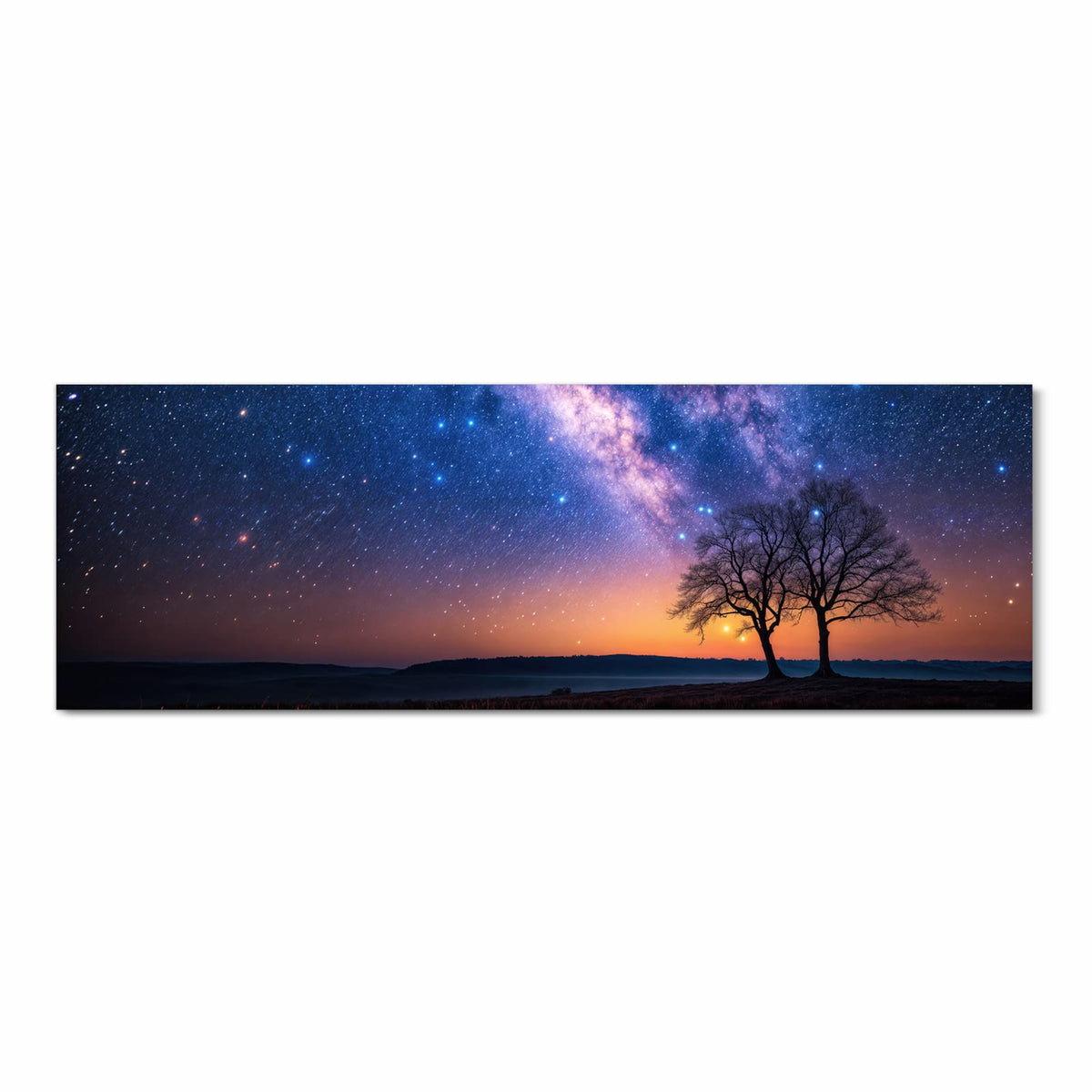 Fleckenresistenter rutschfester Küchenteppich mit Motiv Sternenhimmel Baum in Frontansicht