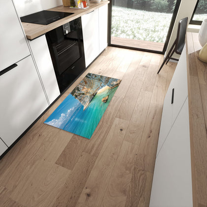 Küchenteppich mit dem Motiv Bucht mit Kalkklippen