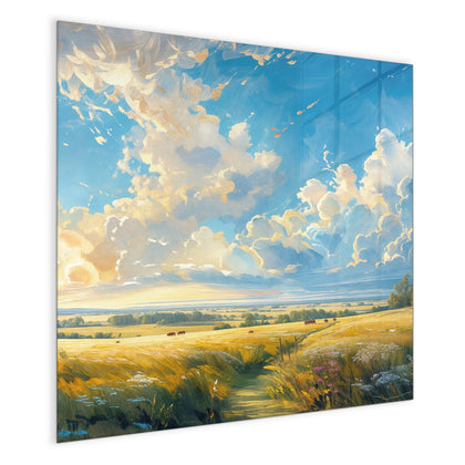 Magnettafel mit dem Motiv Wolkenhimmel über Feld
