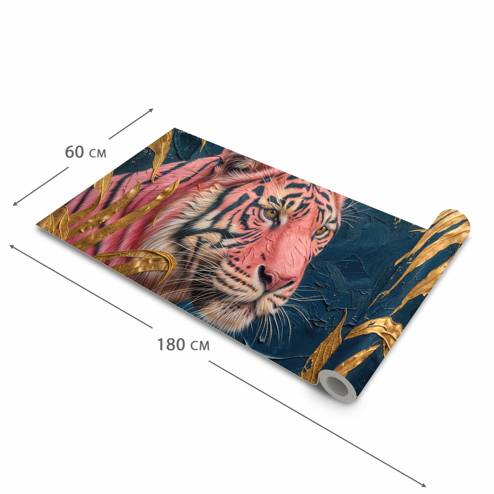 Zeitsparender Küchenläufer mit Motiv Tiger Porträt in der Grösse 80x300 cm