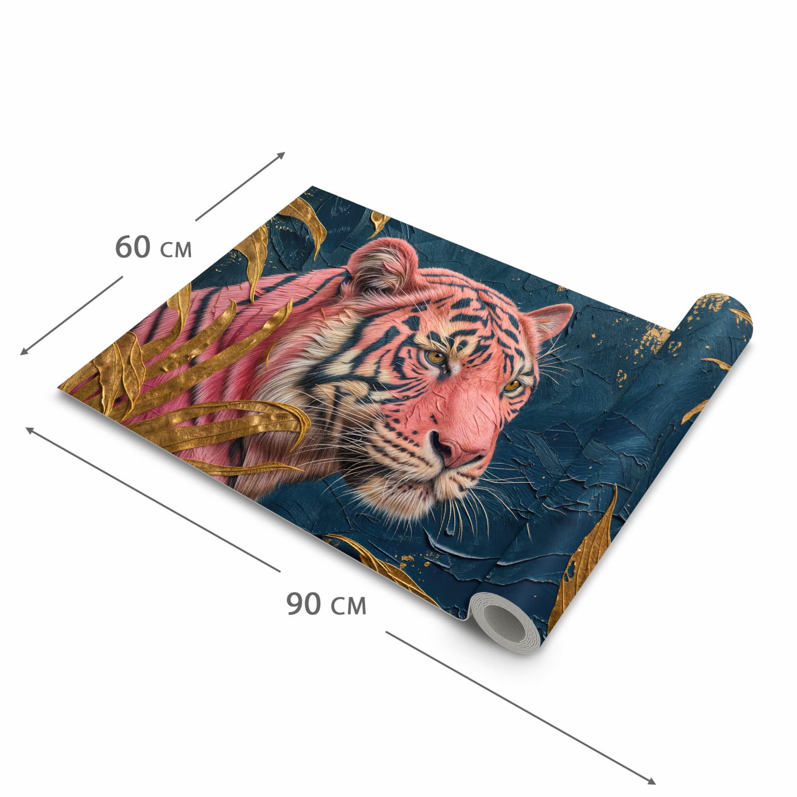 Komfortabler Küchenteppich mit Motiv Tiger Porträt in der Grösse 80x300 cm