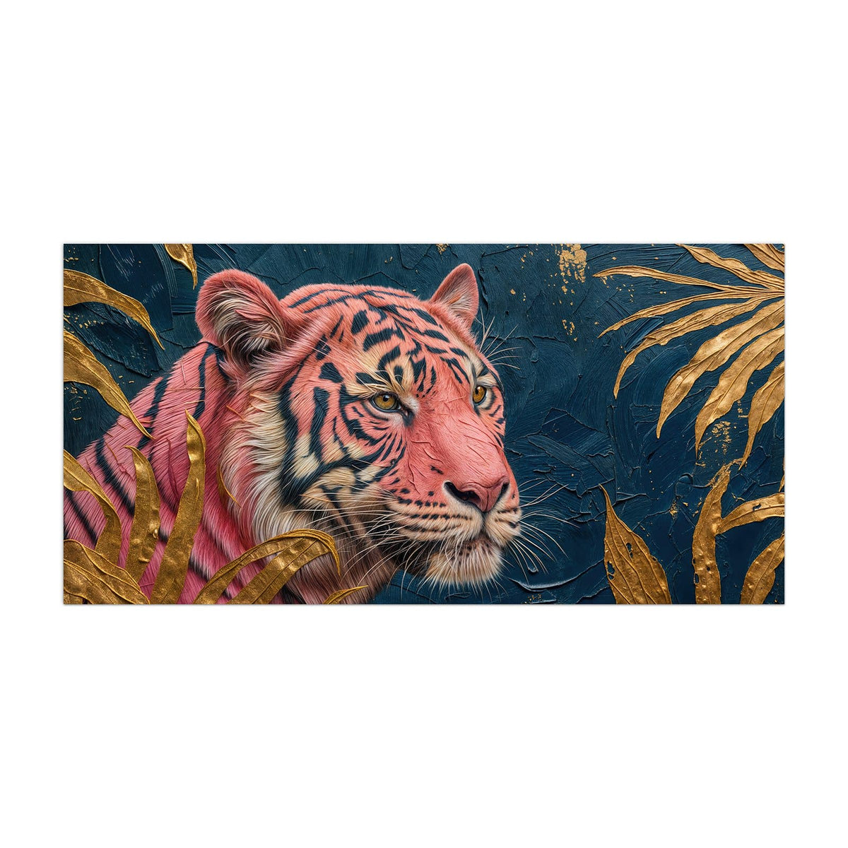 Küchenrückwand aus Glas Pinker Tiger im Hochformat, Motiv bildfüllend von vorn