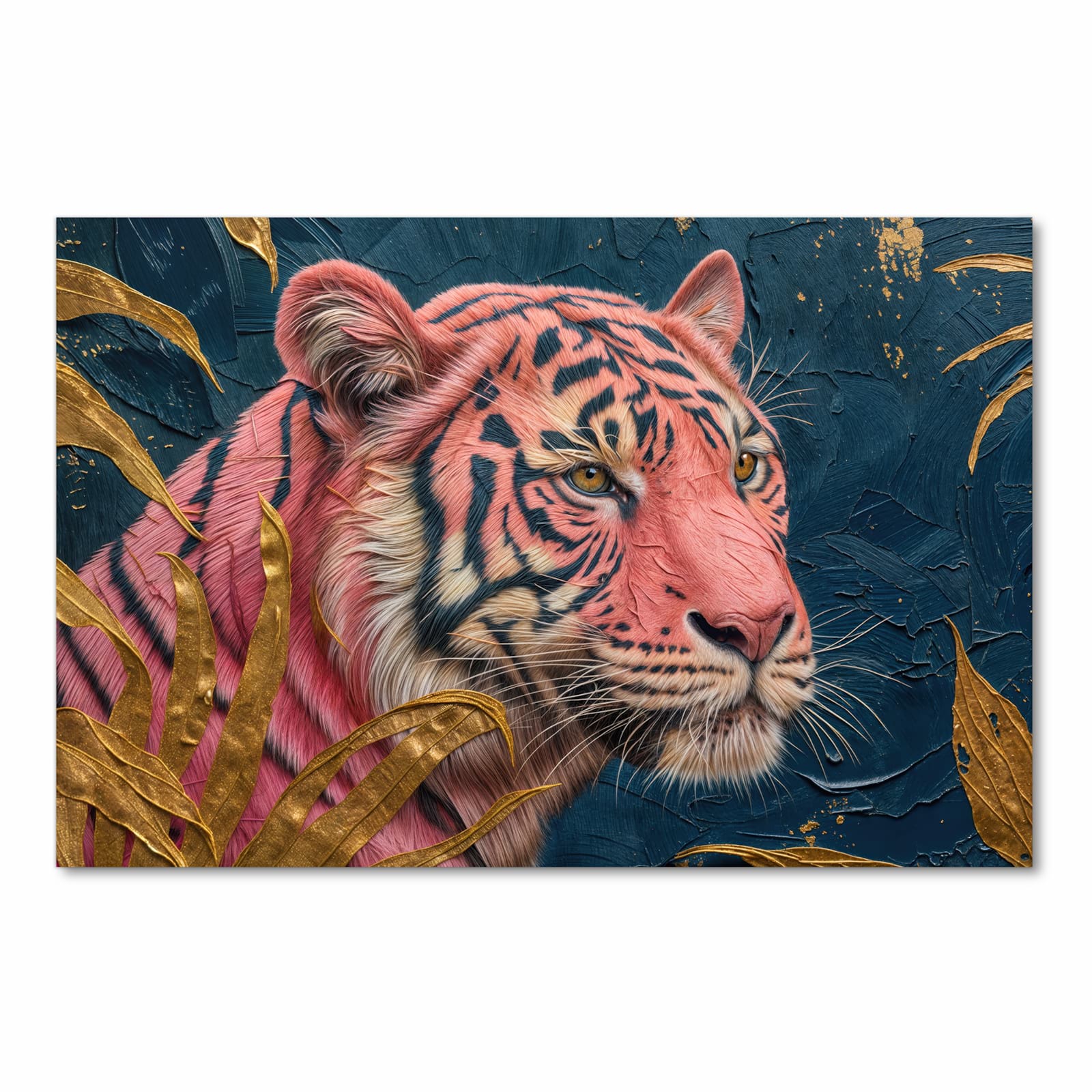 Rutschfester waschbarer Küchenläufer mit Motiv Tiger Porträt in Frontansicht