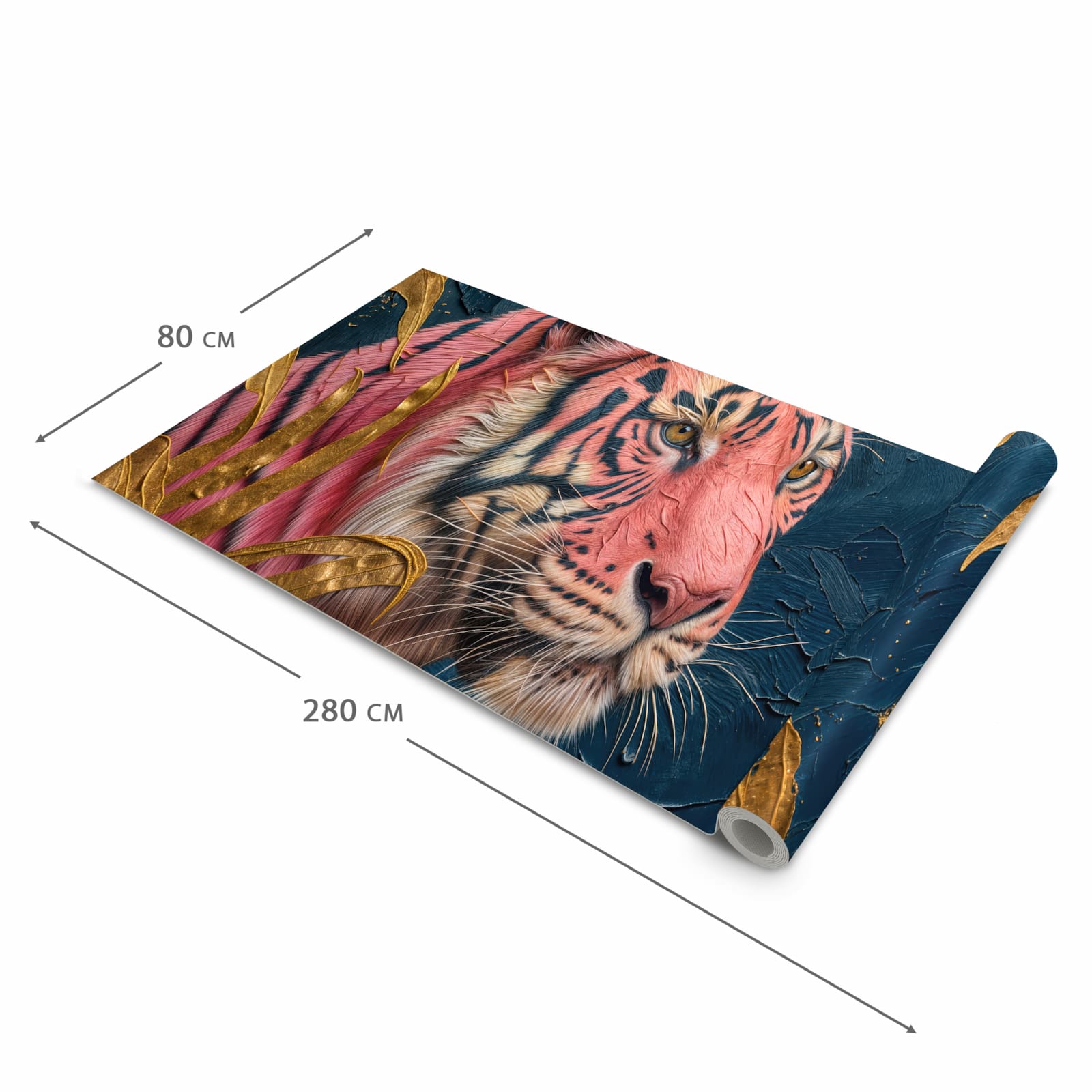 Schmutzabweisender waschbarer Küchenläufer mit Motiv Tiger Porträt in der Größe 80x300 cm