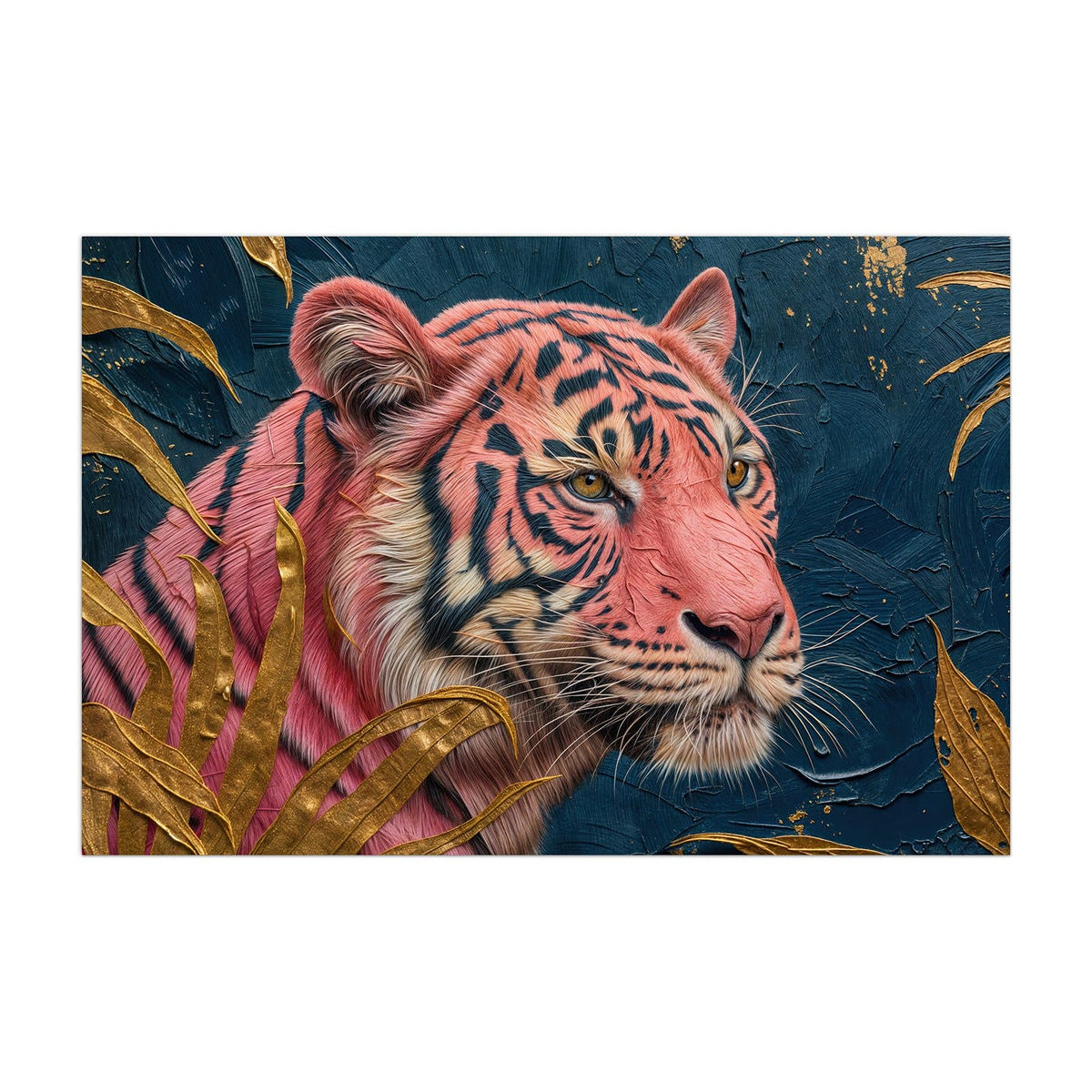 Küchenrückwand aus Glas Pinker Tiger im Hochformat, Motiv bildfüllend von vorn