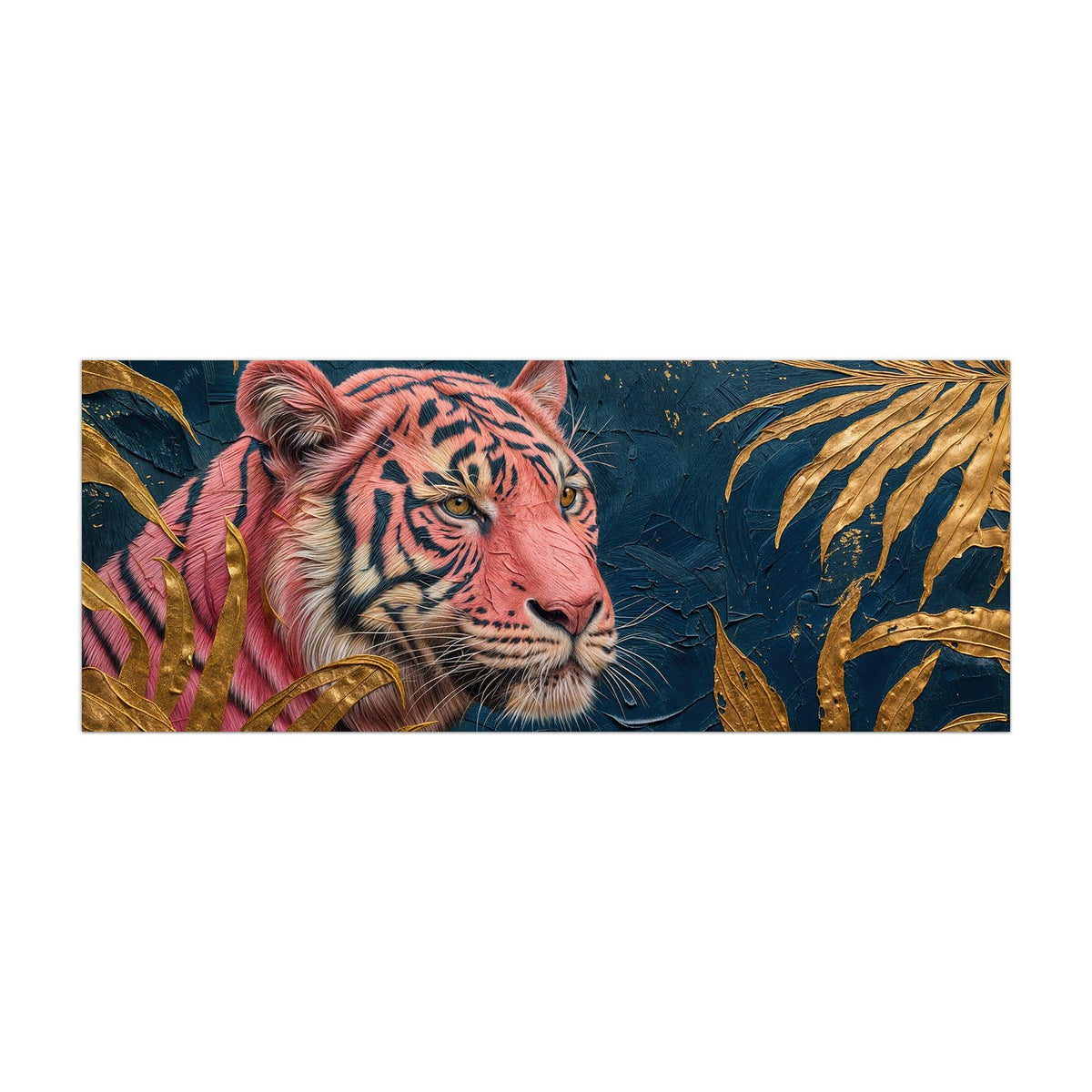 Küchenrückwand aus Glas Pinker Tiger im Hochformat, Motiv bildfüllend von vorn