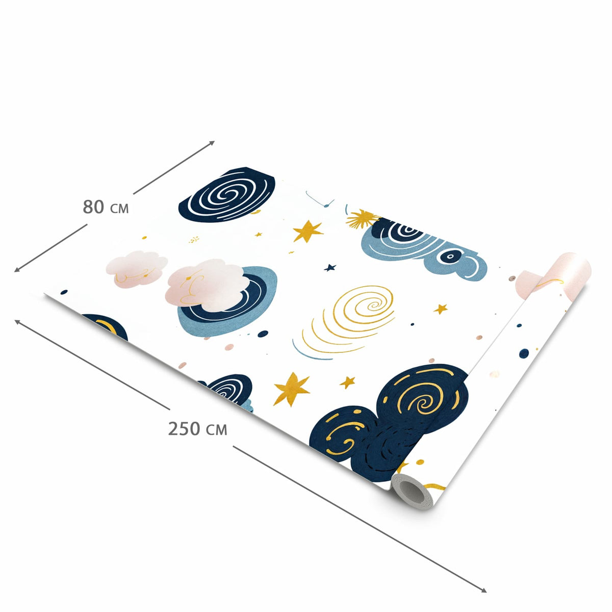 Organisierender Küchenläufer mit Motiv Wirbelwolken Design in der Grösse 80x250 cm