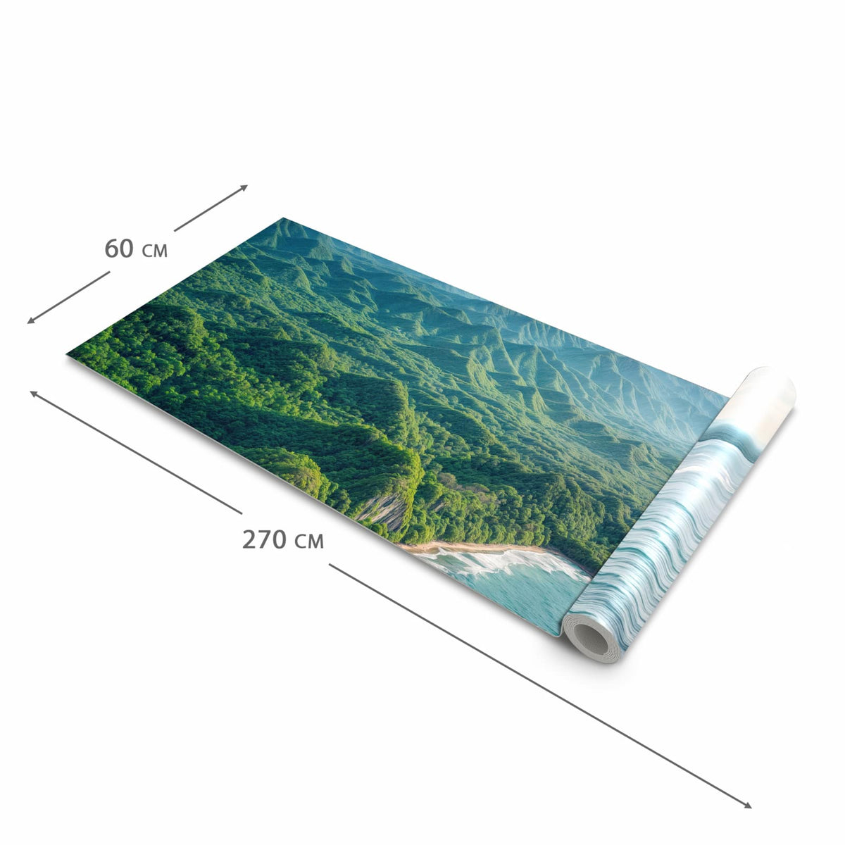 Fleckenresistenter Küchenläufer mit Motiv Küstenlandschaft in der Grösse 80x250 cm