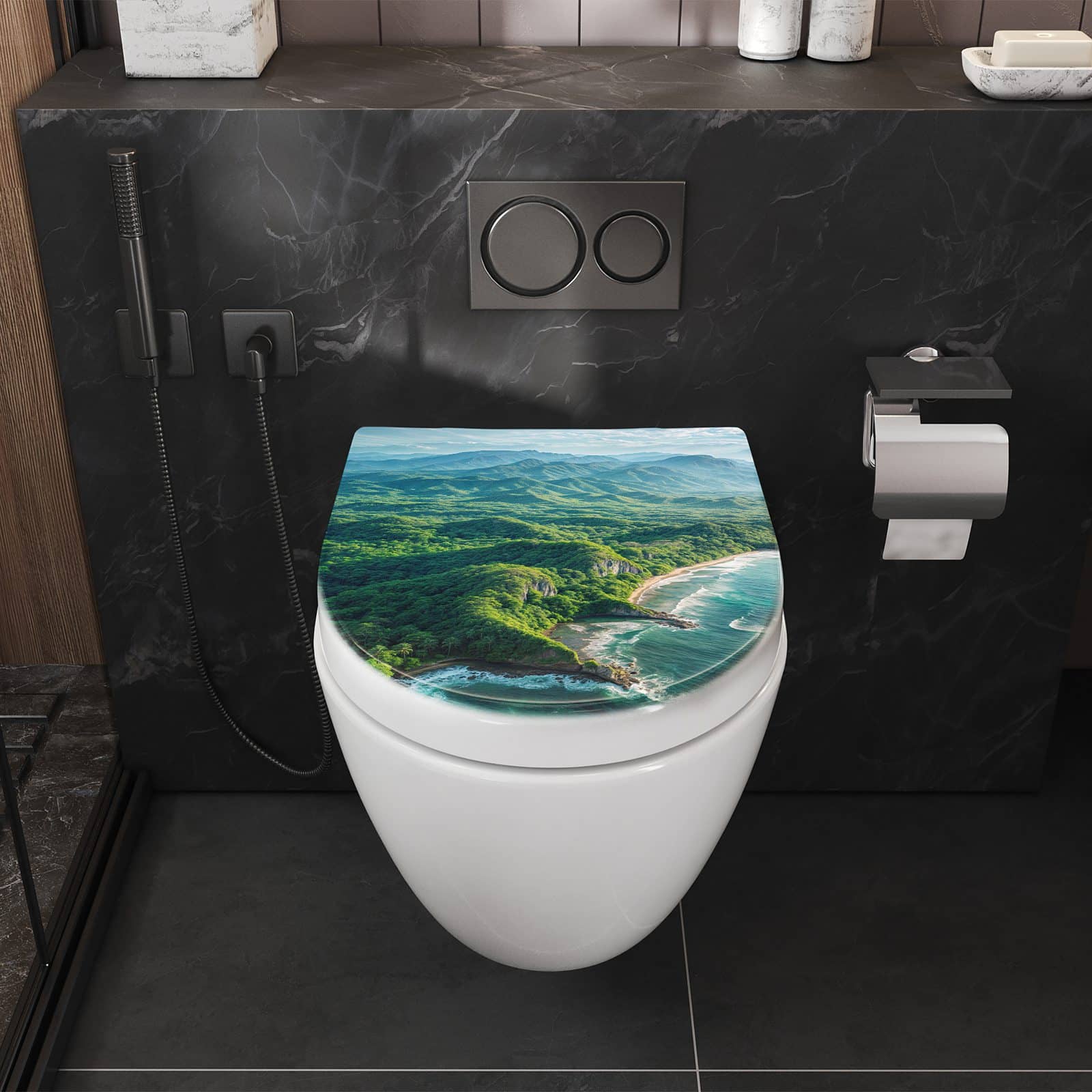 WC-Sitz mit Absenkautomatik Küstenlandschaft