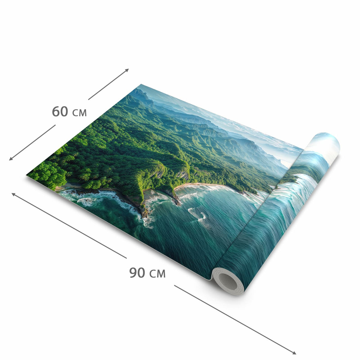 Geruchsneutraler waschbarer Küchenläufer mit Motiv Küstenlandschaft in der Grösse 80x250 cm
