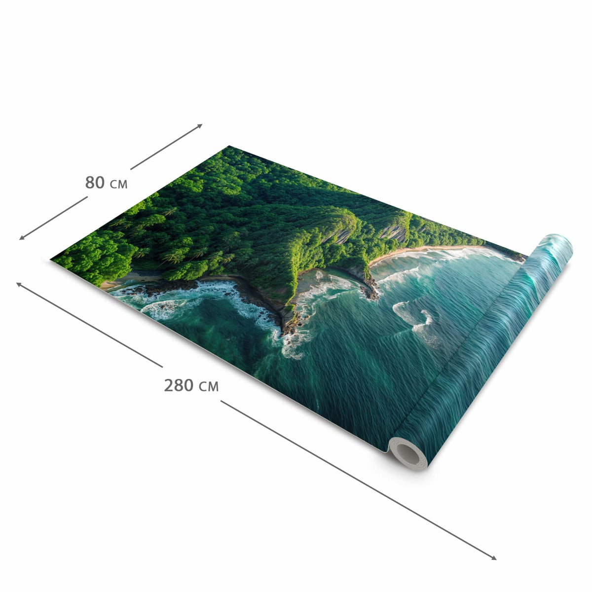 Pflegeleichter Läufer Eingangsbereich mit Motiv Küstenlandschaft in der Größe 80x250 cm
